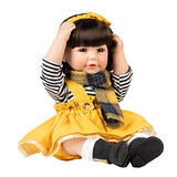 Adora Toddler Doll Fall Breeze in Striped Blouse. Yellow Mustard Dress and Fall Ready Scarf. Comes with a Diaper, Multicolor (22094)