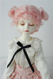 JD269 7-8inch 18-20CM Twins Bowl updo Mohair Doll Wig 1/4 MSD BJD Wigs (Pink)