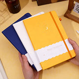 CAGIE Lined Journal Notebook for Work, Hardcover Notebook Journal with Pen Loop, A5 Notebook Journal Cover, Medium 5.7" x 8.3", (Yellow Ruled)