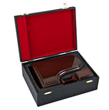 Piano Music Box with Jewelry Compartment - Sophisticated 18 Note Miniature Musical Hi-Gloss Brown Grand Piano with Bench