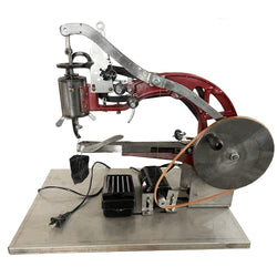 ColouredPeas 2021 Aluminum alloy skeleton Cobbler Sewing Machine 110V 250W Motor with Stainless Steel Base Eletrical and Manual Sets Leather Sewing Machine for Leather/Shoes/Bags/Clothes/Quilts/Coats/Trousers… (SE10610G)red)
