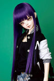 1/6 6-7Inches 15-17cm Bjd Doll Hair Wig Long Iron Perm Straight Neat Bang Violet Purple