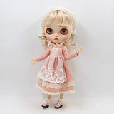 Original Doll Clohtes Outfit, Light Pink Dress + Lace Scarf, Doll Dress Up for 1/6 12inch Doll or ICY Doll- Fortune Days(YW-YF013)