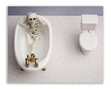 Summit Designs Skeleton Bathroom Prints - Funny Hipster Skull and Bones Wall Art Decor - Set of 4 (8 x 10) Photos