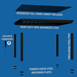 Backyard Discovery Trenton 14 x 12 Black Modern Steel Pergola with Sail Shade Soft Canopy