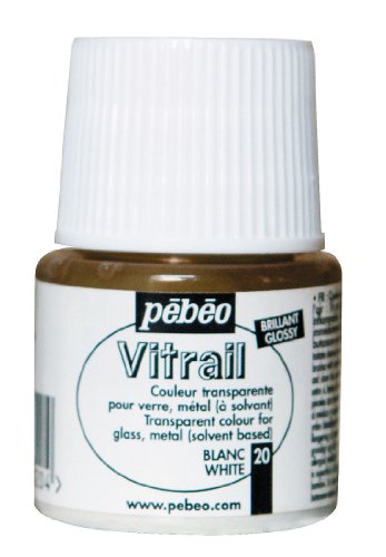 Pebeo Vitrail Stained Glass Effect Glass Paint 45-Milliliter Bottle, White