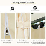 Outsunny 10' x 13' Outdoor Soft Top Pergola Gazebo with Curtains, 2-Tier Steel Frame Gazebo for Patio, Cream White