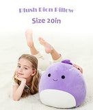 20in Plush Dino Pillow Toys , Cute Stuffed Dinosaur Animal Doll Soft Plushies, Ideal Gift for Boys & Girls (Purple)
