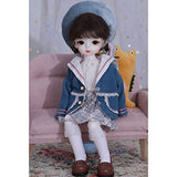 ZXCVBN Smiling Girl BJD Doll 1/6 SD Dolls 10.2 Inch Ball Jointed Doll DIY Toys with Full Set Clothes Shoes Wig Makeup 3D Eyes, Be Your Best Friend,Blue,1/6