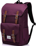 Vintage School Backpack for Women,VASCHY Water Resistant Laptop Backpack Burgundy