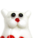 Linpeng Lampwork Glass Novelty Bead, 29 x 22 x 12mm, White Cat with Orange Pattern on Its Tummy