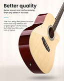 Moukey 41" Acoustic Guitar for Beginner Adult Teen Full Size Guitarra Acustica with Chord Poster, Gig Bag, Tuner, Picks, Strings, Capo, Strap Right Hand - Natural