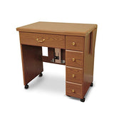 Arrow 900 Auntie Sewing, Cutting, Quliting, and Crafting Portable Sewing Table with Wheels and Airlift, Oak Finish