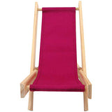 Wooden Toy Folding Doll Chair, Burgundy Fabric for Dolls, Stuffed Animals