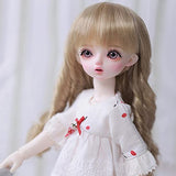 BJD Doll 1/6 SD Dolls Ball Jointed Doll DIY Toys White Dress with Long Blond Hair with Clothes Outfit Shoes Wig Hair Makeup Best Gift for Girl with a Butterfly Clip Hairpin