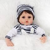 ENADOLL Reborn Baby Doll Realistic Silicone Vinyl Baby 16 inch Weighted Soft Body Lifelike Doll Gift Set for Ages 3+(Zebra Boy)