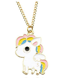Heyuni. Cute Necklace Vintage Unicorn Love Heart Pendant Cartoon Cute Rainbow Horse Gold Chain