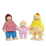 Wooden Doll House Family Dress-up Characters, Family Role-Play Dress-up Characters Grandpa, Grandma, Mom, Dad, Children, Baby Family of 7