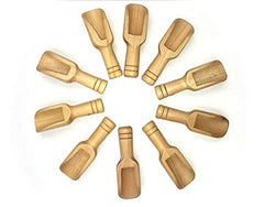 Small Wood Scoops/Mini Spoons for Condiment, Milk, Tea, Spices (Pack of 10)