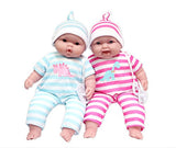 JC Toys Lots to Cuddle Babies, 13" Baby Soft Doll Soft Body Twins, Designed by Berenguer