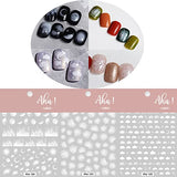 Flower Nail Art Sticker Decals 3D Self-Adhesive Nail Design Fashion Charm White Flowers Moon Star AWN Cloud Pattern Nails Tips DIY Toenails Nail Tattoos for Women Manicure Nail Decorations 3 Sheets