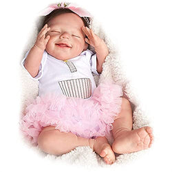JIZHI Reborn Baby Dolls Soft Full Body Vinyl [Washable & Poseable] 20 Inch Realistic Newborn Baby Dolls Lifelike Sleeping Smile Baby Girl Real Life Reborn Dolls Gift Set Toys for Girls Age 3+