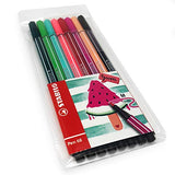 STABILO Pen 68 Fibre Tip Fineliner - 1.0mm - Watermelon Set - Wallet of 8 Assorted Colours