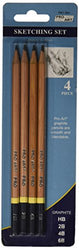 PRO ART 54119-197Pro-Art PA306100 Pro Art Sketching Pencils 4/Pkg-HB, 2B, 4B, 6B