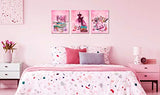 THRLVEART Wall-Art Fashion - Wall Decor for Bedroom Women - Pink Wall Art Skirt Lipstick Handbags Perfume High Heels Painting Size 12"x16"x3 Panels