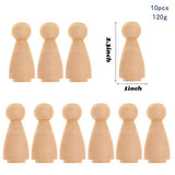 30pcs Wood Peg Dolls Unfinished People Bodies Wooden Doll DIY Arts Crafts Peg Women Men Shape