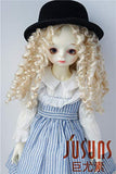 JD073 Long Mid Parting Curly BJD Doll Wigs Synthetic Mohair Doll Accessories (Blond, 8-9inch)