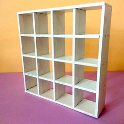 Miniature dollhouse drawer. White wooden display storage organizer. 1:6 scale or smaller doll cabinet.