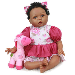 CHAREX Reborn Baby Dolls, Realistic Newborn Baby Dolls , 22 inch African American Black Reborn Baby Dolls That Look Real with Clothes and Accessories Gift for Kid Age 3+