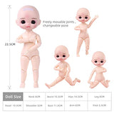 UCanaan Bjd Dolls 1/8 SD Dolls 18 Ball Jointed Doll DIY Fashion Dolls with Full Outfits 3 Pair Hands 3 Changeable Eyes ,Stand and Gift Box ,Best Gift for Girls-Audrey