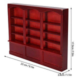 N#A Miniature Dollhouse Dollhouse Bookcase Storage Organizer Doll House Shelf Bookcase Storage Shelves Storage Shelf Display Cabinet for Dollhouse(Red Brown)