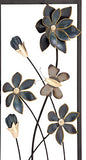 Deco 79 Metal Floral Wall Decor with Black Frame, Set of 2 12"W, 28"H, Black