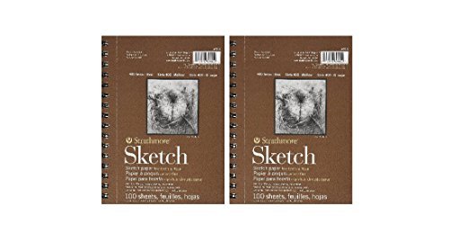 Strathmore 455800 60-Pound 100-Sheet Strathmore Sketch Paper Pad, 5.5 by 8.5-Inch (2-PACK)