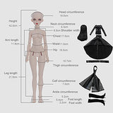 KSYXSL 1/4 BJD Doll Size 42 cm 16.5 Inch Ball Joints SD Dolls DIY Toys Cosplay Fashion Dolls with Clothes Shoes Wig Hair Makeup Headband Movable Joint Fashion Doll Best Gift for Girls
