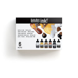 Liquitex Professional Acrylic Ink! Metalics Set, Multiple Colors, Set of 6 (3699315)