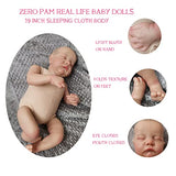 Zero Pam Realistic Looking Reborn Baby Dolls Newborn Silicone Sleeping 19 Inch Handmade Lifelike Newborn Baby Doll Preemie Size Weighted Body Toddler Hand Drawing Hair Birthday Gift with Accessories