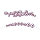 PandaHall Elite 340 Pcs Glass Pearl Round Beads 4mm 6mm 8mm 10mm Various Size Mix Lot Box Set