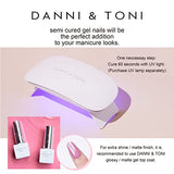 DANNI & TONI Semi Cured Gel Nail Strips Gemstone Nude Color Gel Nail Stickers Glitters Nail Art Wraps(28 Stickers)