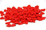 One Pack of About 160pcs Red 20mm Heart Shaped Painted 2 Hole Wooden Buttons package for Sewing