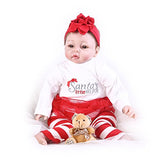 Pompon 22 Inch Reborn Baby Dolls Lifelike Girl Baby Dolls Little Helper Baby Alive Stuffed Body Kids Toys Gift Handmade Soft Vinyl Silicone Baby Doll Realistic Baby Doll