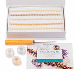 Potomac Pearl Beads - Glass Beads for Jewelry Making - 500 Bead Kit of Bracelet Beads in 5 Distinct Colors, Bead awl, 3-Colors of Dragon Cord, Pattern & Magnetic Storage Box (Wedding Whites, 4mm)