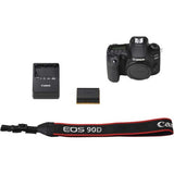 Canon EOS 90D Digital SLR Camera Bundle (Body Only) with Battery Grip & Professional Accessory Bundle (15 Items)