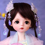 1/6 Girl BJD Doll SD Dolls 30Cm 11.81 Inch Movable Joints with Hair Socks Shoes Makeup Gift Collection Christmas Decoration Fashion Handmade Doll