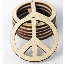 ALL SIZES BULK (12pc to 100pc) Unfinished Wood Wooden Laser Cutout Circle Peace Sign Dangle Earring Jewelry Blanks Charms Shape Crafts Made in Texas
