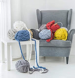 Chunky Knit Chenille Yarn for Hand Knitting Blankets, Super Soft Big Jumbo Blanket Yarn (Black)