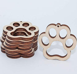 ALL SIZES BULK (12pc to 100pc) Unfinished Wood Wooden Laser Cutout Puppy Dog Paw Prints Dangle Earring Jewelry Blanks Charms Shape Crafts Made in Texas